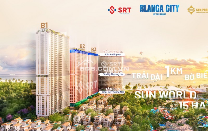 Cặp căn Liền kề HIẾM Sun World + View Biển | Tầng 32 B3 | Blanca City Căn Studio chỉ từ 3,x tỷ/căn
